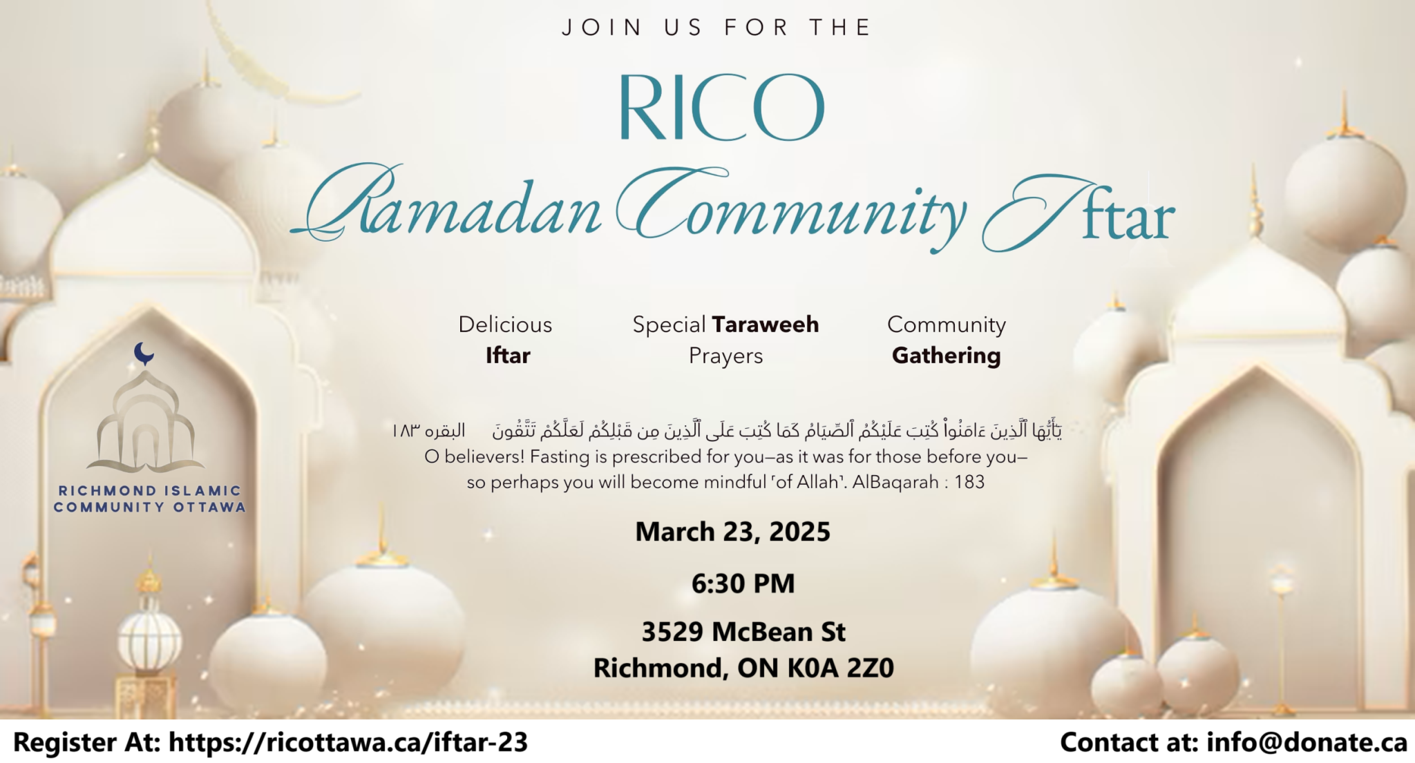 RICO Ramadan Community Iftar 2025 – March 23rd